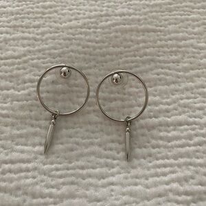 Elegant Silver Hoop Earrings with Spikes